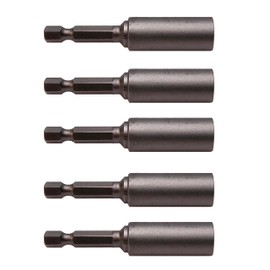 Century Drill & Tool 68702 5-Pack of ¼” Eye Lag Drivers, Bulk Bagged, Drives ¼” Eye Lag Screws in Wood or Metal with Screw Gun, All Metal Design, ¼” Hex Shank x 2-3/4” Length…