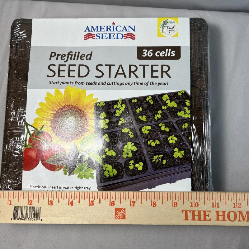 American Seed Seed Starting Tray 36 Cell Reusable Prefilled With