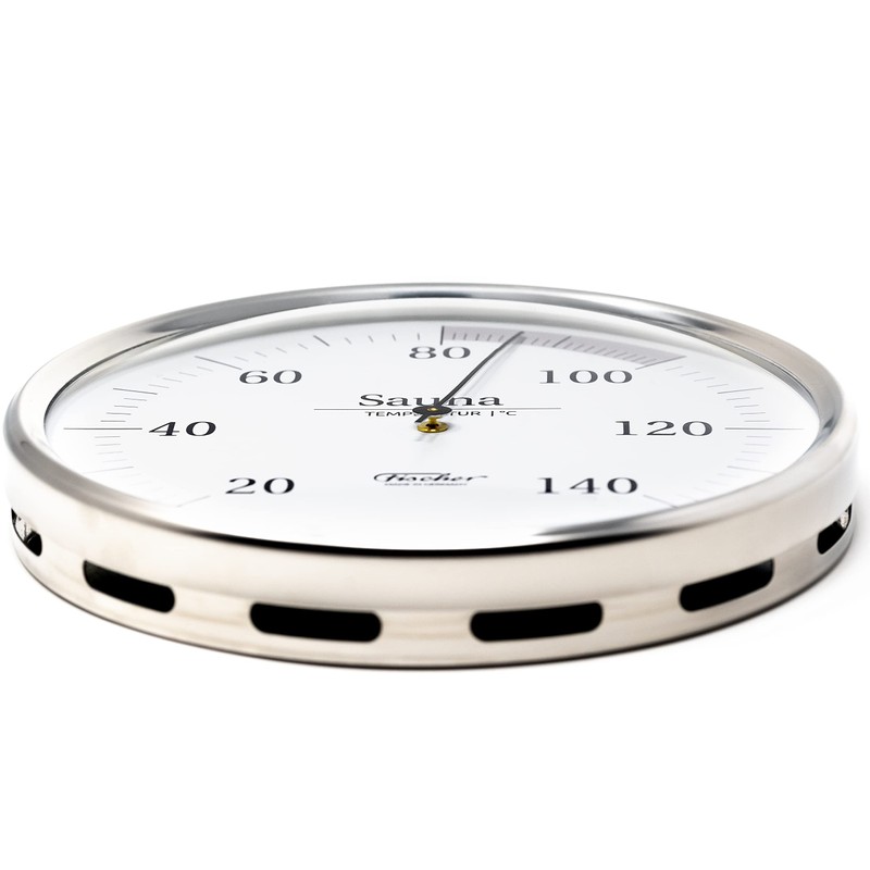 Fischer 198.01 Sauna Thermometer 160 mm Sauna Bimetal Thermometer Stainless
