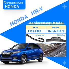 RAINTOK Windshield Wiper Blades Replacement for Honda HRV HR-V 2016 2017 2018 2019 2020 2021 2022 Original Factory Quality Front Rear Wipers Blade Set for My Car - 26" 18" 10" (Pack of 3)