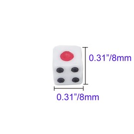 100pcs 8mm White Dice with Black Pips Dots for Board Games, Activity, Casino Theme, Party Favors, Toy Gifts by Gocomcom