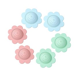 6PCS Drain Hair Catcher Shower Drain Covers Durable Silicone Hair Stopper ,Bathtub and Shower Drain Protectors for Bathroom Bathtub and Kitchen