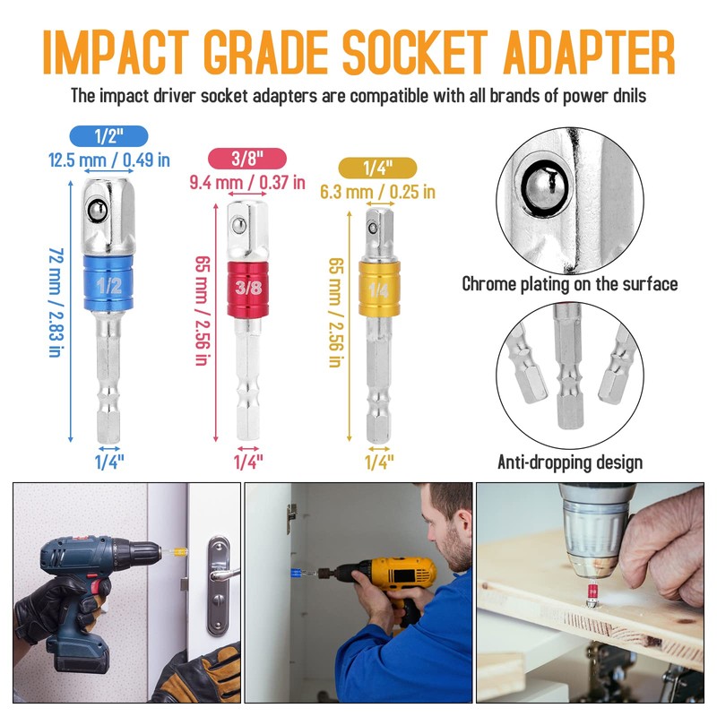Tietoc Stocking Stuffers for Men, 22PCS Flexible-Drill-Bit-Extension Set Christmas for