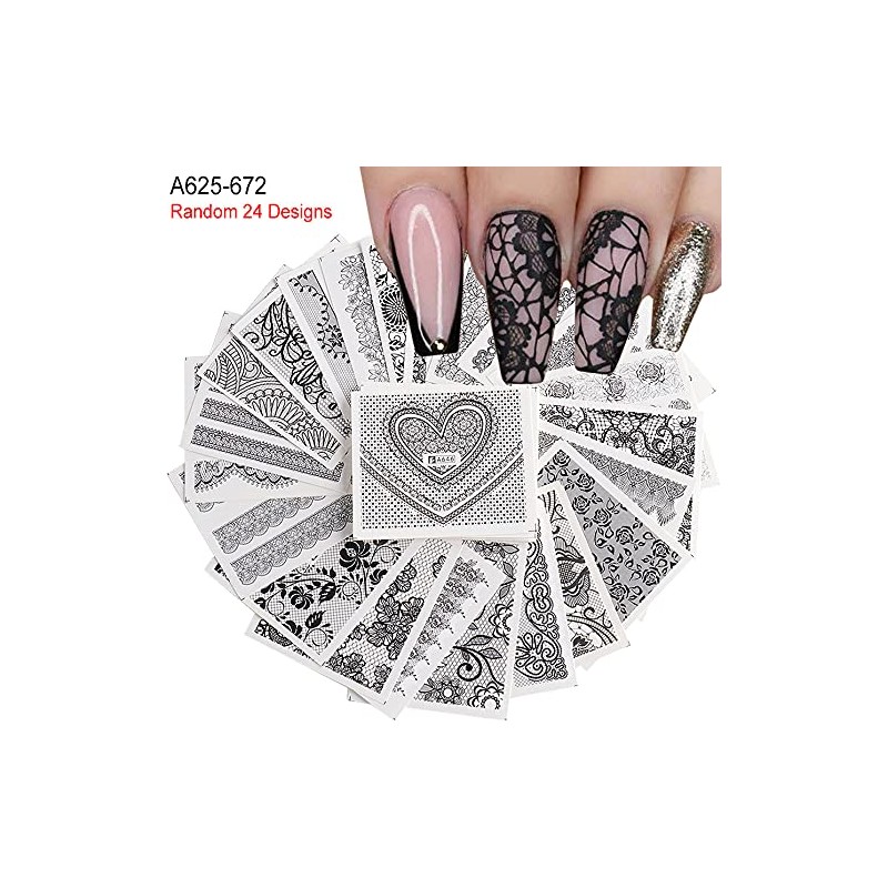 40pcs/set Lace Flower Flower Nail Seal Water Nail Seal Gel
