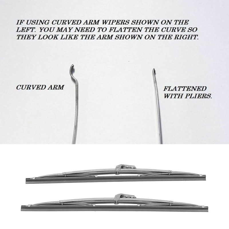 12in/30.48cm Front Wind Wiper Blades Universal for Car Stainless Steel