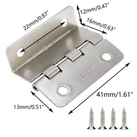 FarBoat 8Pcs Swing Hinge Expandable Offset Cabinet Door Hinges Satin Nickel Metal Hardware with Screws (Z Type 4 Holes)