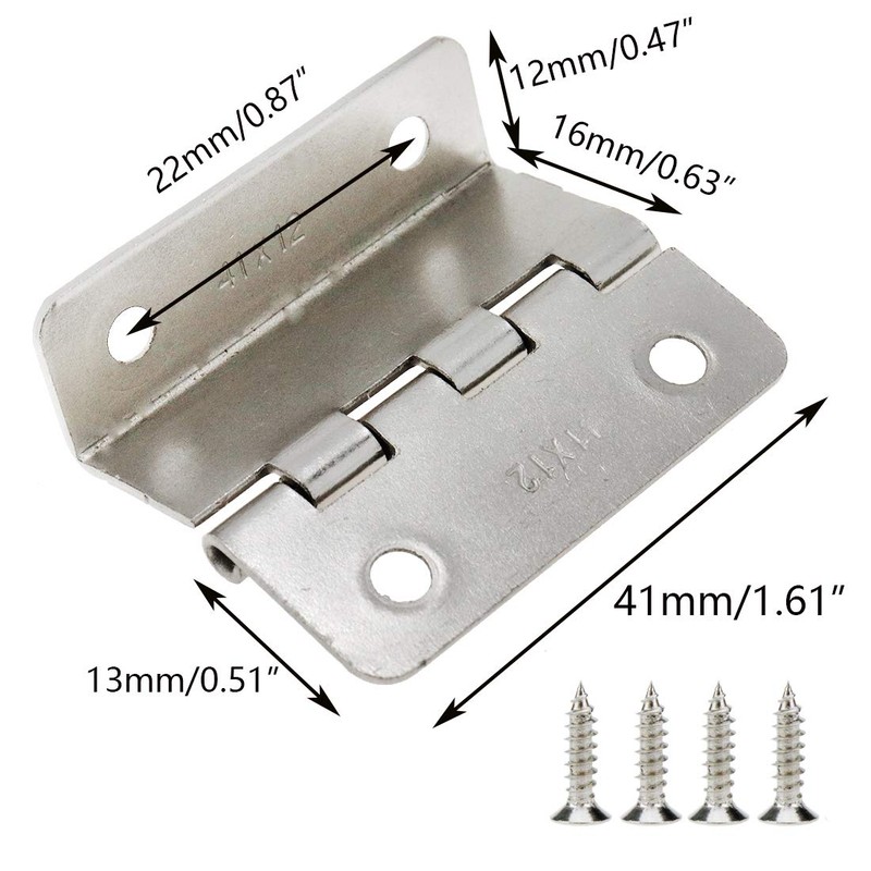 FarBoat 8Pcs Swing Hinge Expandable Offset Cabinet Door Hinges Satin