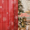 MikiUp Christmas Snowflakes Sheer Curtains, Silver Foil Printed Semi Sheer