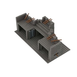 UpGLeuch Clamping Blocks WW2 Military Scene with Military Weapons Set, Military Base Building Blocks Diorama Construction Kit ww2 Military Toys (Scene B)