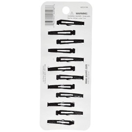 Scunci Countour, Snap Hair Clips, Black, 12 Count (4-Pack)