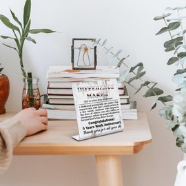 Difference Maker 5Year Thank You Work Anniversary Staff Employee Gifts, Anniversary work 5 Years of Service Award, Employee Recognition Appreciation Work Anniversary Metal Sign Plaque XL313