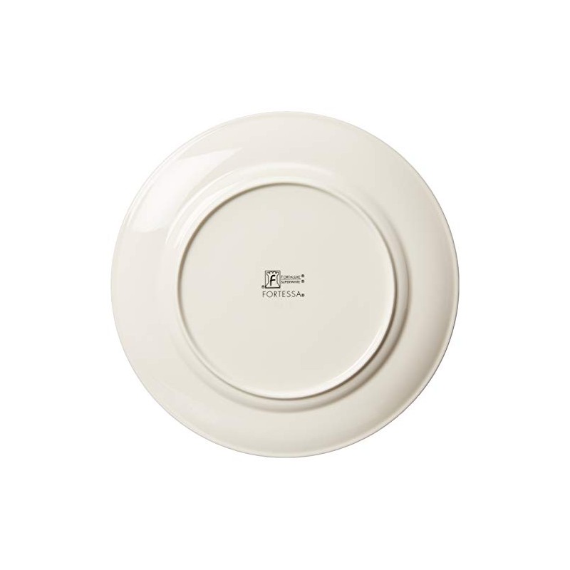 Fortessa Fortaluxe SuperWhite Vitrified China Dinnerware, Cassia 10 5/8-Inch Dinner