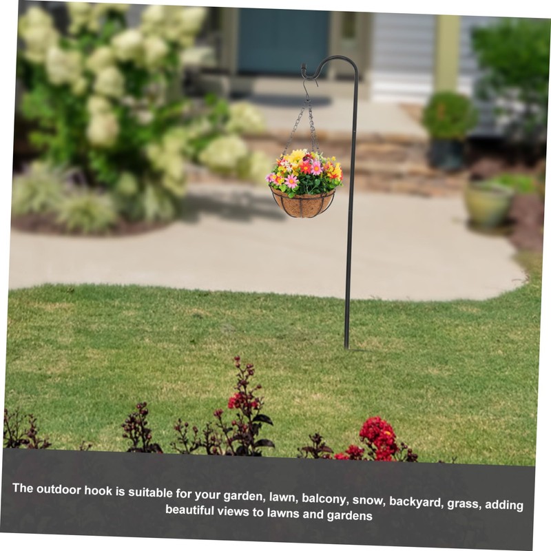 Kisangel Ground Hanging Shepherd Hook Rust Resistant Lantern Hanger for