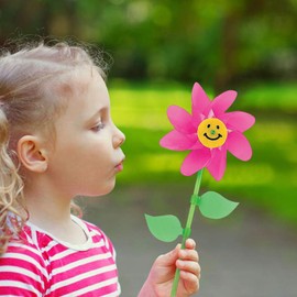 Smiling Flower Pinwheels (Set of 36) Bright Assorted Colors