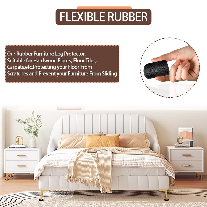 Furniture Coasters Non-Slip Bed Leg Pads Round Rubber Anti Sliding