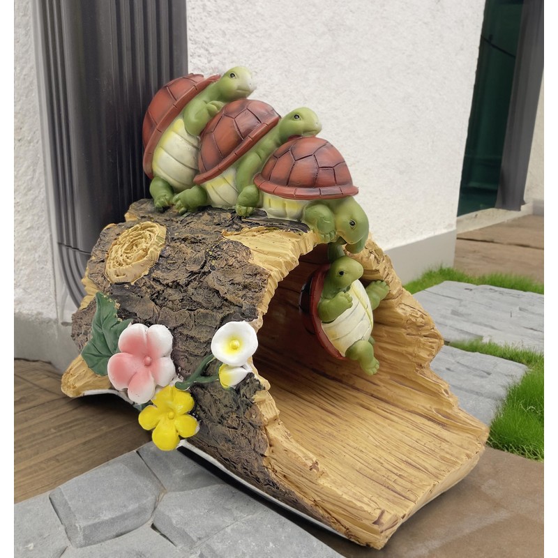 Euiroet Funny Turtle Gutter Downspout Extender Statue, Outdoor Decor Sculpture