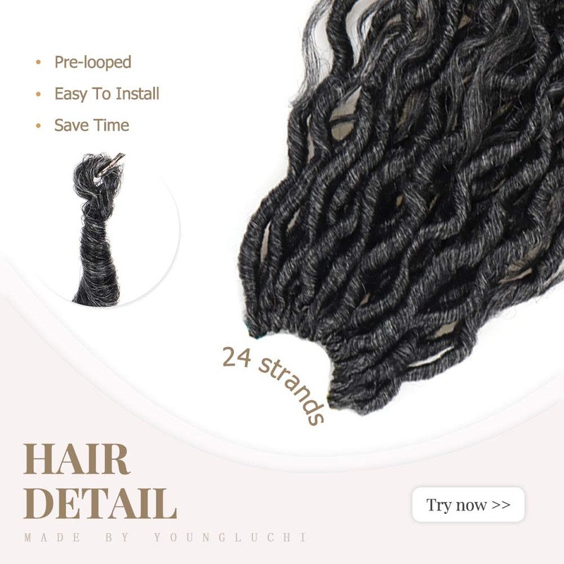 6 Packs New Goddess Locs Crochet Hair 18 Inches Pre