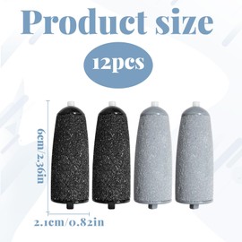12Pcs Foot File Replacement Rollers for Flawless Pedi Include Extra Coarse & Fine Rollers Attachment Set,Roller Replacement Heads,Foot Grinder Roller Heads for Electronic Tool File Tool(Black & Gray)