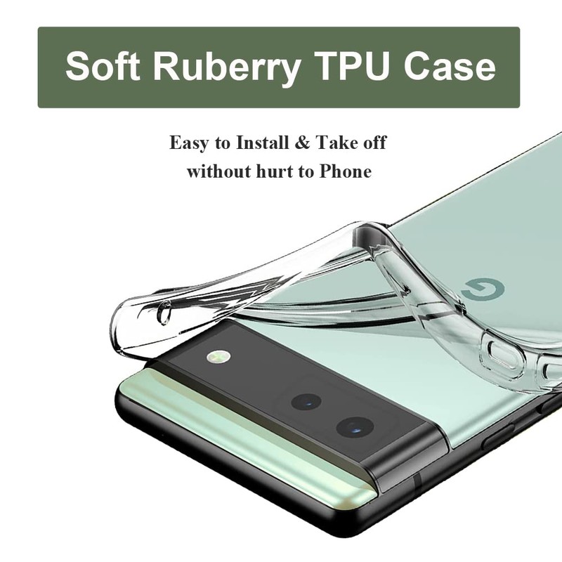 Unov Case Compatible with Pixel 6a Case Clear Transparent Slim