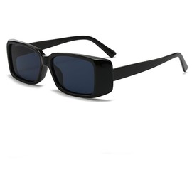 Azoxus Retro Rectangle Sunglasses For Women Men Trendy Thick Frame Small Lens Sun Glasses Vintage 70s Glasses Black