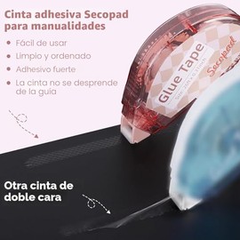 Secopad Cinta para álbum de recortes, paquete de 4 rodillos de cinta de doble cara para manualidades, dispensador de pegamento adhesivo, suministros p