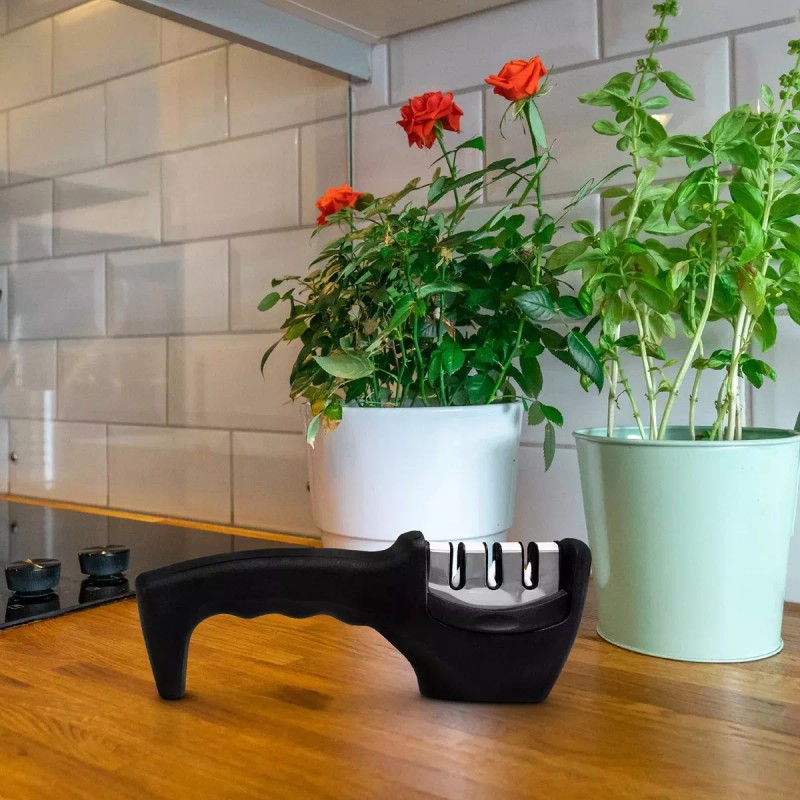 Lecute Afilador De Cuchillos Tijeras Cocina 3en1 Profesional Porta