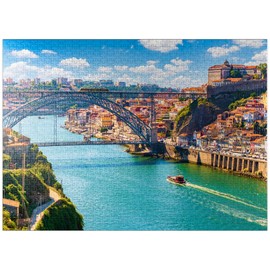 MyPuzzle Picturesque Colorful View of The Old Town of Porto, Portugal - Premium 1000 Piece Jigsaw Puzzle for Adults