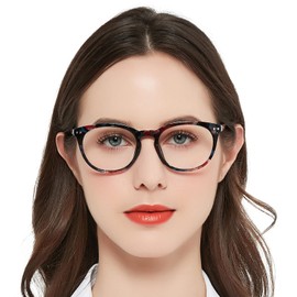 MARE AZZURO Large Reading Glasses Women Trendy Round Readers 100 125 150 175 200 225 250 275 300 350 400 500 600 (Black Floral, 2.75)