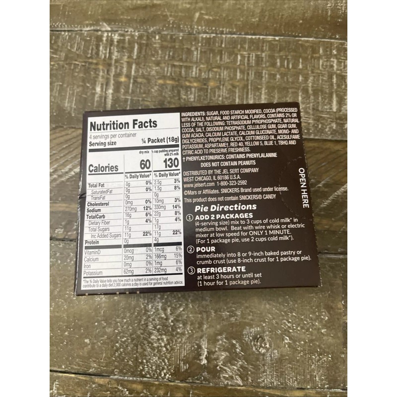 JELL-O Snickers Pudding And Pie Filling