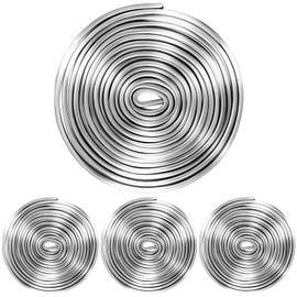 Tandefio 4 Rolls 5/64" Round U Lead Came, 24 ft Lead U Hobby Came U Channel Lead Hobby Came Lead Came Stretcher Stained Glass Supply U Channel Lead Rolled & Bagged