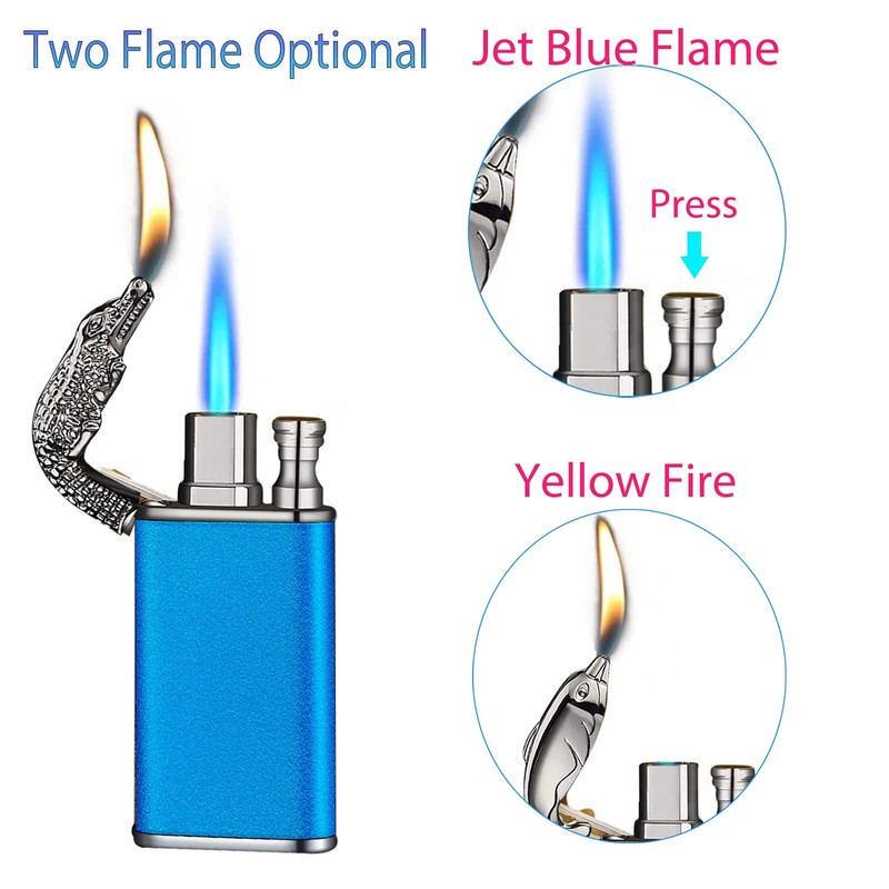 Torch Lighter, Magic Dual Flame Crocodile Lighter, Dual Fire Lighter,