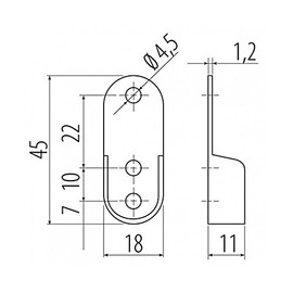Oval Tube Rail Wardrobe Holder Bracket Support 45x18x11mm Chrome