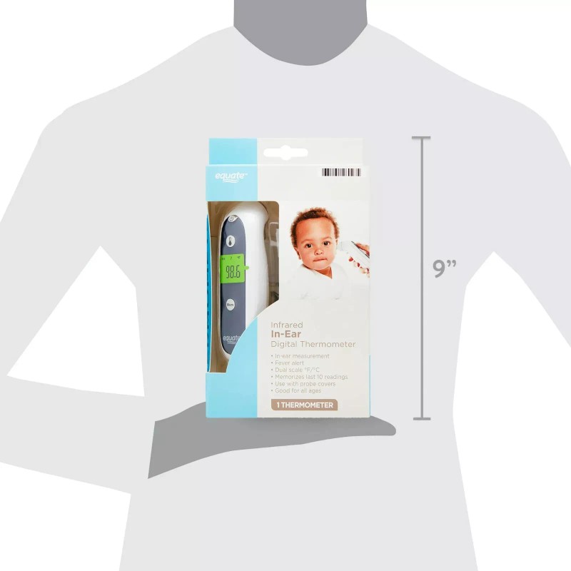 Equate Infrared 1-Second In-Ear Digital Thermometer for Kids & Adults