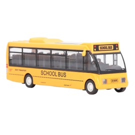 Alloy School Bus Toy Pull Back Sound Light Realistic Battery Powered Role Playing Alloy Bus Vehicle for Children