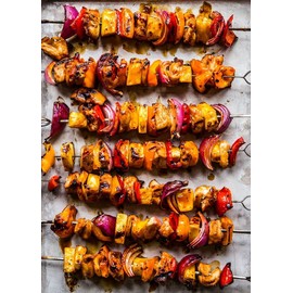 24 Metal BBQ Skewers BBQ Food Meat Kebab Skewers Grill Meat Cooking Steel Sticks Barbecue