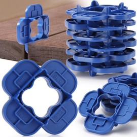 12 Packs 4-in-1 Multi-Size Deck Spacers Tool (5/32", 3/16", 1/4", 5/16") for Composite, PVC, Hardwood & Pressure Treated Decking Board - Red & Blue Options, Easy-to-Use Deck Board Spacers Gap Tool