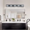 Modern 32\" Black 5-Light LED Vanity Light Square Acrylic Lampshades