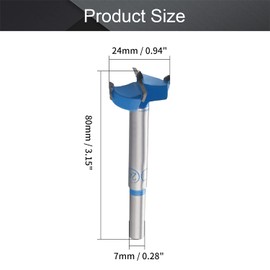 Utoolmart 24mm Forstner Drill Bits, Auger Drill Bit Woodworking Boring Bits Drilling for Door Window Hinge Hole Saw Blue