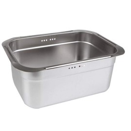 Incoc Stainless Steel Basin Bucket Dishpan Dish Washing Bowl Basket Portable Tub Rack (Large)
