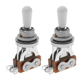 VGOL 2PCS Electric Guitar 3 Way Toggle Switch Compatible with Les Paul Style Electric Guitar Pickup Selector Switch with Silver Tip Knob Cap