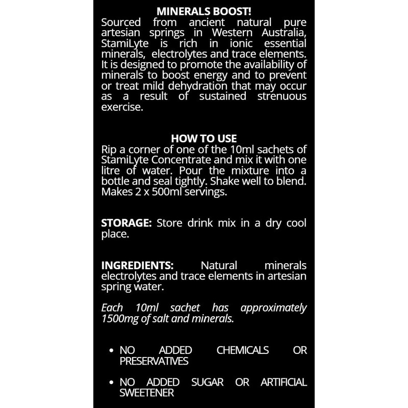 StamiLyte -21 Minerals and Electrolytes Conventrate Drink Mix - 10