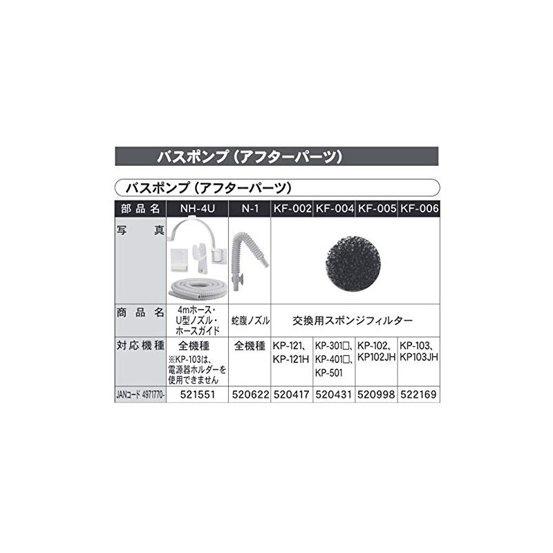 KOSHIN KF-002 KP-121 Replacement Sponge Filter for KP Series, 1