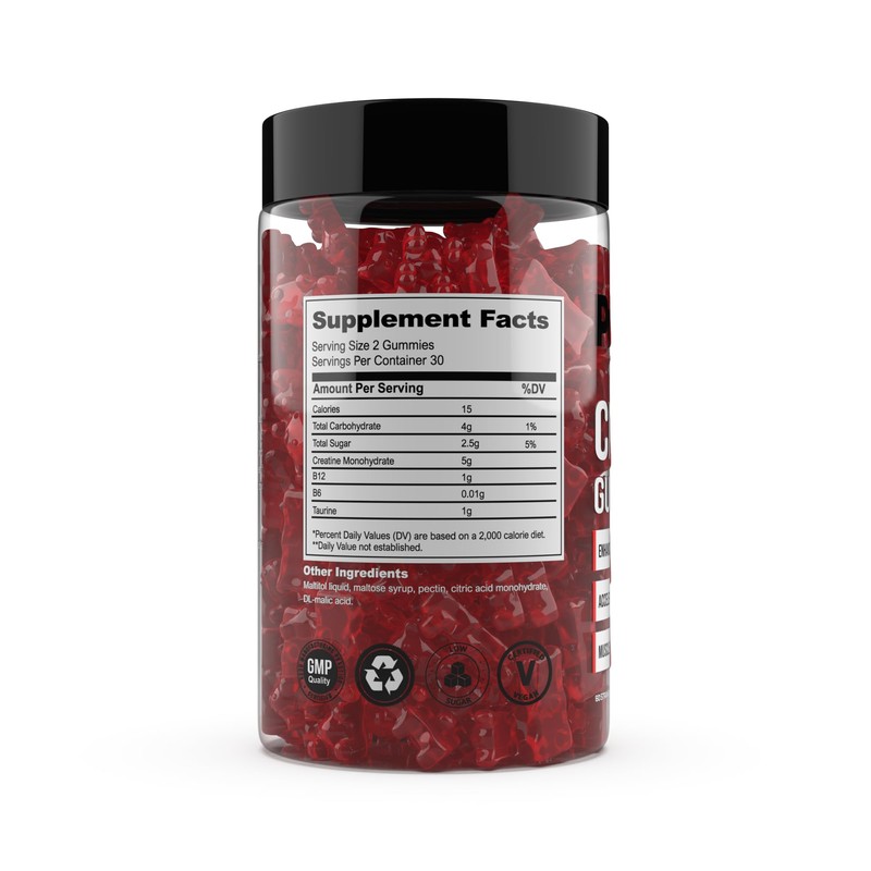 Powerbitez Creatine Gummies for Men & Women, 5g Creatine Monohydrate