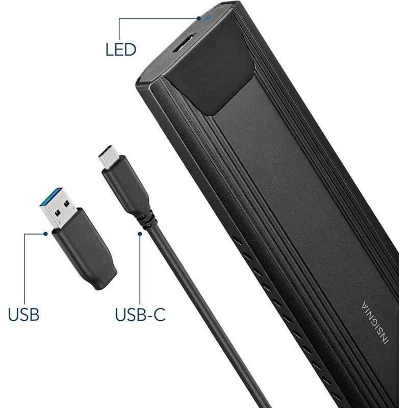 Insignia M.2 NVMe to USB-C 3.2 Gen 2 SSD Enclosure,