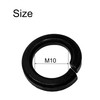 M10 Black Split Lock Spring Washer, 8.8 Grade Carbon Steel,
