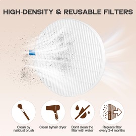 Nail Dust Collector Vacuum with Reusable Filter & Dusting Brush, Dust Collector Nails Professional, Electric Dust Suction Machine Manicure Pedicure Tool for Acrylic Nail Polishing,Salon & Home