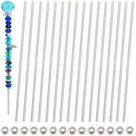 48 Pack 8/32 Inch Stainless Steel M4 Threaded Rod with Hex Nuts - Include 16 Pack M4 Threaded Rod Right Hand Threads and 32 Pack Hex Nuts for Hangers and Beaded Garden Stake Rods (12 Inch)