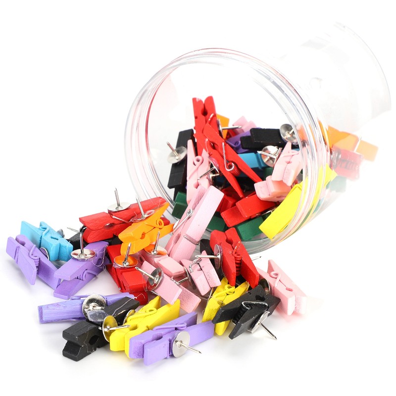 100pcs Push Pins Clips Small Mini Colorful Picture Photo Clips