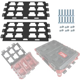 Mounting Plate Compatible with Milwaukee Packout, 100 Lbs, Stainless Steel with Powder Coat, for Tool Storage and Organization System (Full Plate-Black-2)