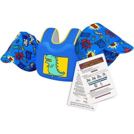 Chaleco Salvavidas Infantil Aprobado Para Niños 15-25 Kg Azul, (blue-dinosaur) Talla